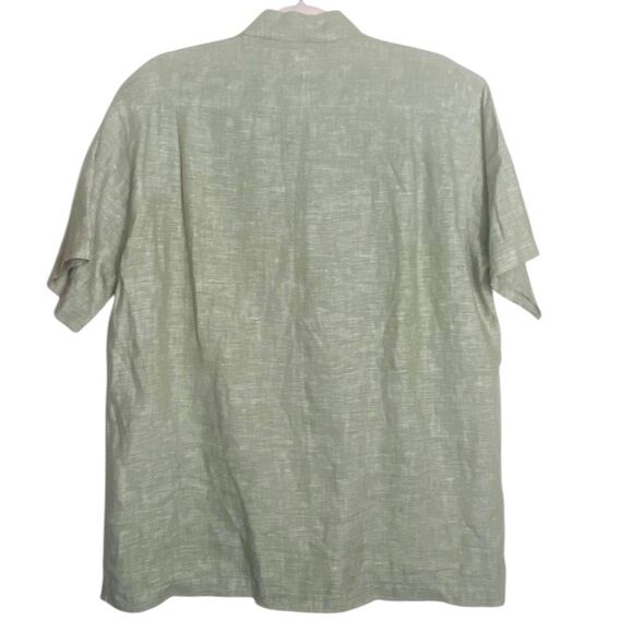 Brooks Brothers Irish Linen Green Button Up Shirt Men’s M Short Sleeve Casual - Picture 3 of 4